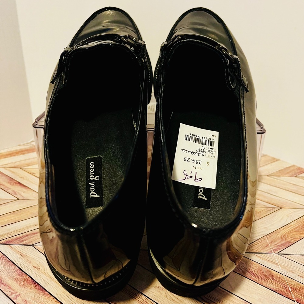 Paul Green‎ Nandi LFR Horse Bit Loafers Womens 9.5 Black Patent Leather Lug Sole - Picture 4 of 13